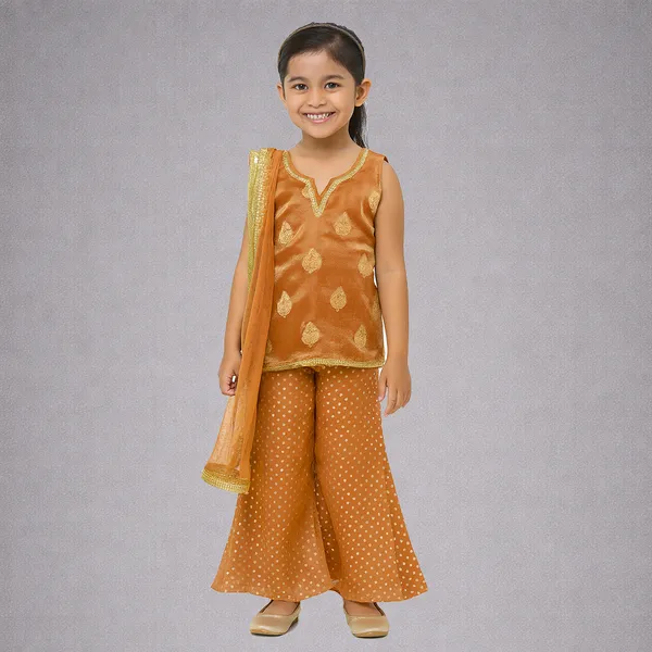 Peach_Premium_Sharara_Set_For_Kids
