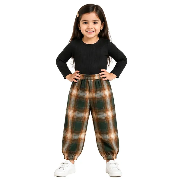 Green_Premium_Checkered_Flannel_Carrot_Pants_For_Kids