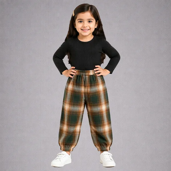 Green_Premium_Checkered_Flannel_Carrot_Pants_For_Kids