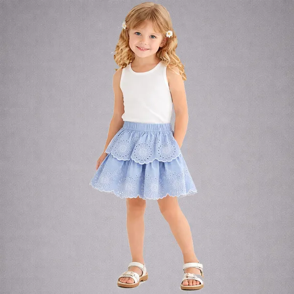 Blue_Hakooba_Layered_Skirt_for_Girls
