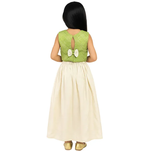 Green_Premium_Back_Bow_Lehenga_Choli_For_Kids