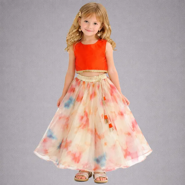 Orange_Premium_Organza_Lehenga_Choli_For_Kids