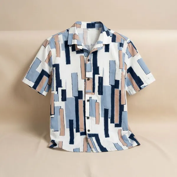 Blue_Cotton_Fabric_Premium_Printed_Shirt_For_Boys