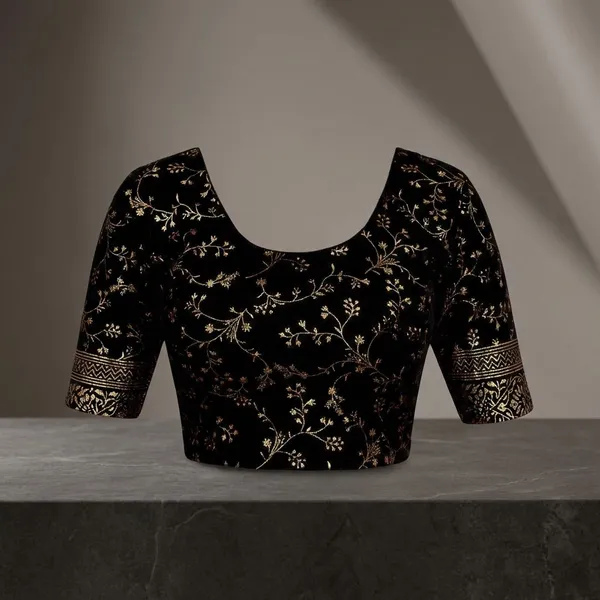 Black_&_Golden_Velvet_Premium_Fancy_Blouse_For_Women_(Pack_Of_2)
