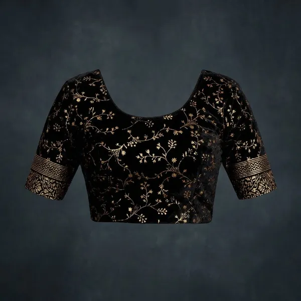 Black_&_Red_Velvet_Premium_Fancy_Blouse_For_Women_(Pack_Of_2)