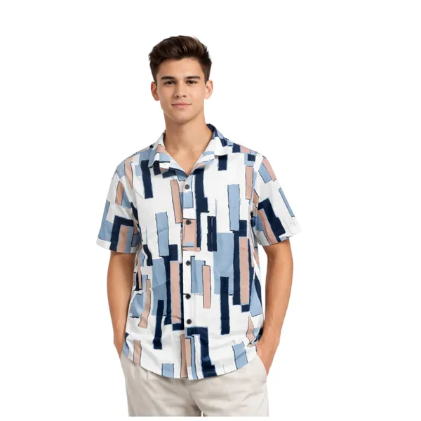 Blue_Cotton_Fabric_Premium_Printed_Shirt_For_Boys