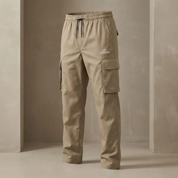 Khaki_Cotton_Premium_Cargo_Track_Pant_For_Men