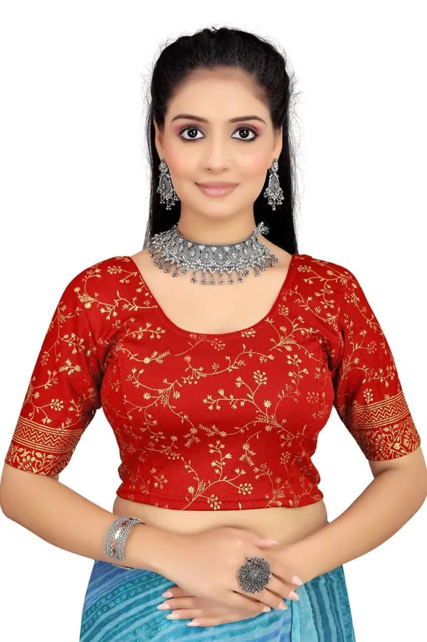 Black_&_Red_Velvet_Premium_Fancy_Blouse_For_Women_(Pack_Of_2)
