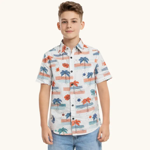 Red_Cotton_Fabric_Premium_Printed_Shirt_For_Boys