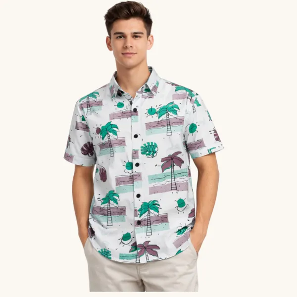 Green_Cotton_Fabric_Premium_Printed_Shirt_For_Boys