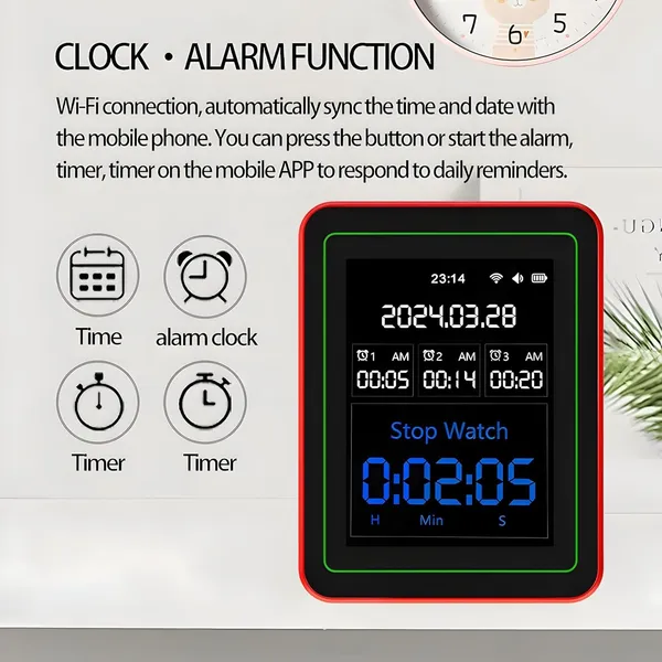 White_Wifi_Smart_Air_Quality_Monitor_With_2.8_Tft_Display_-_Smart_Life_App_Compatible_Indoor_Aqi_Detector_Pollution_Tester_With_Alarm_Function_11_Parameters