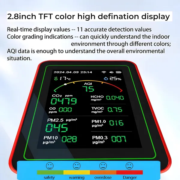 White_Wifi_Smart_Air_Quality_Monitor_With_2.8_Tft_Display_-_Smart_Life_App_Compatible_Indoor_Aqi_Detector_Pollution_Tester_With_Alarm_Function_11_Parameters