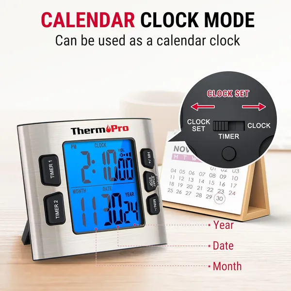 Silver_Tm02_Digital_Kitchen_Timer_With_Dual_Countdown_Stop_Watches,_Magnetic_Clock,_Adjustable_Loud_Alarm,_Backlight_Lcd_Big_Digits,_24_Hour_For_Kids_Teachers