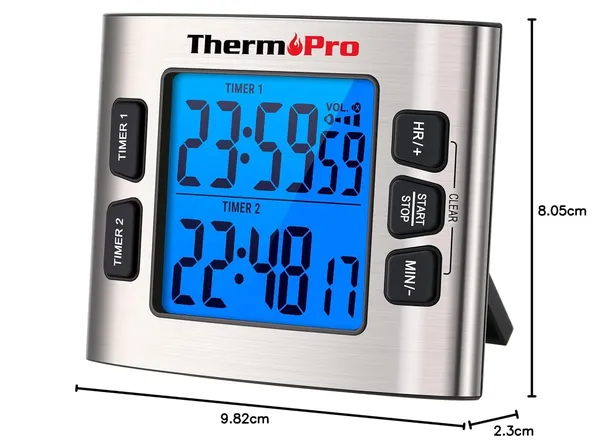 Silver_Tm02_Digital_Kitchen_Timer_With_Dual_Countdown_Stop_Watches,_Magnetic_Clock,_Adjustable_Loud_Alarm,_Backlight_Lcd_Big_Digits,_24_Hour_For_Kids_Teachers