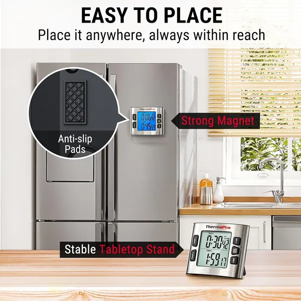 Silver_Tm02_Digital_Kitchen_Timer_With_Dual_Countdown_Stop_Watches,_Magnetic_Clock,_Adjustable_Loud_Alarm,_Backlight_Lcd_Big_Digits,_24_Hour_For_Kids_Teachers