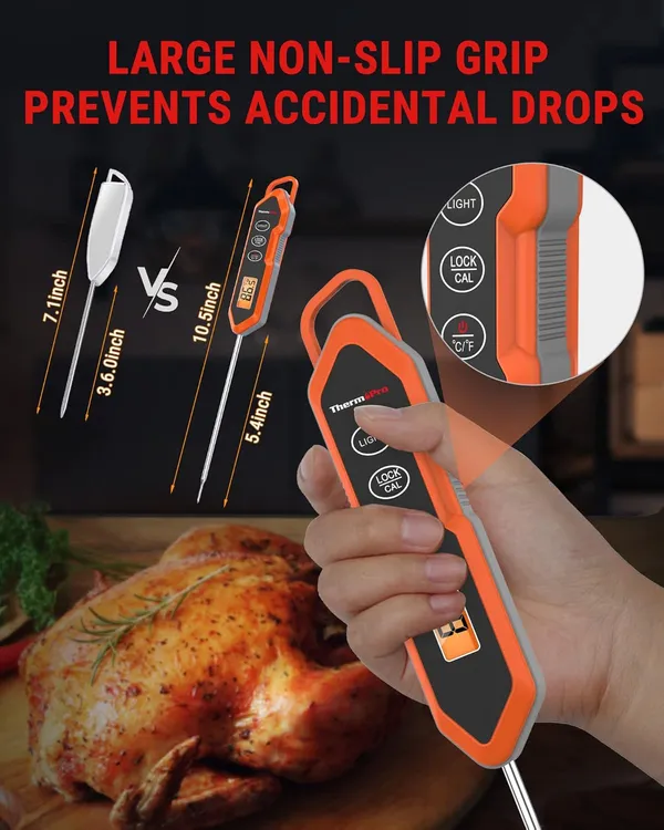 Orange_Tp15H_Digital_Thermometer_Waterproof_Thermometer_With_Long_Probe_Instant_Read_Thermometer_With_Calibration
