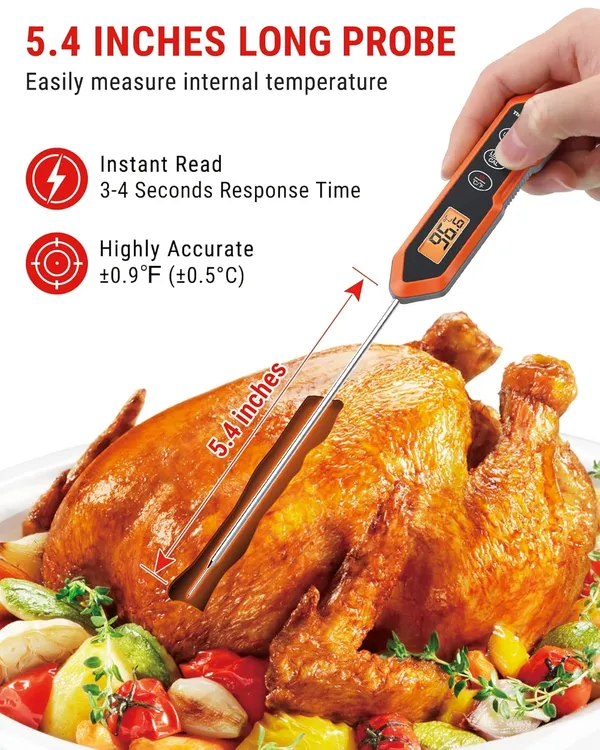 Orange_Tp15H_Digital_Thermometer_Waterproof_Thermometer_With_Long_Probe_Instant_Read_Thermometer_With_Calibration