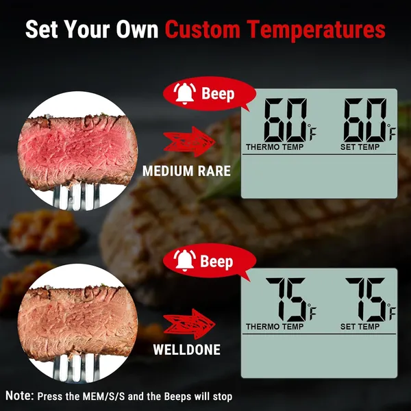 Silver_Tp-16_Large_Lcd_Digital_Cooking_Kitchen_Thermometer_For_Food,_Bbq,_Grill,_Meat,_Oven,_Smoker_With_Stainless_Steel_Step-Down_Probe_And_Built_In_Clock_Timer