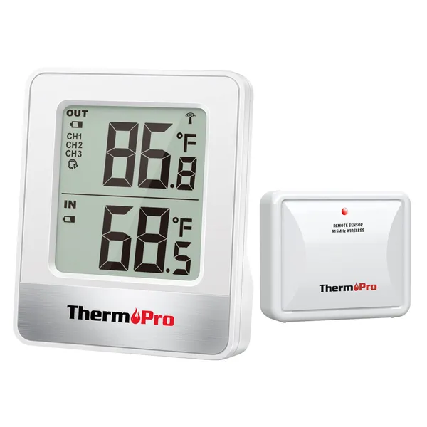 White_Indoor_Outdoor_Thermometer_Wireless_Tp200B,_Thermometer_Indoor_Outdoor_With_Temperature_Sensor_Up_To_500Ft,_Outdoor_Thermometers_For_Patio_Garden_Cellar_Home_Room