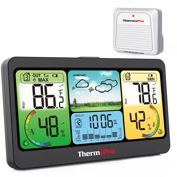 Black_Tp280_1000Ft_Home_Weather_Stations_Wireless_Indoor_Outdoor_Thermometer,_Indoor_Outdoor_Weather_Stations_With_Swiss-Made_Sensor,_Inside_Outside_Weather_Thermometer_Barometer_With_Forecast