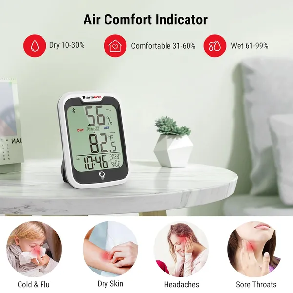 Orange_Tp358_Bluetooth_Thermometer_For_Room_Temperature_With_Built-In_Clock,_Smart_Temperature_Sensor_And_Humidity_Meter_With_Backlit,_260Ft_Hygrometer_Indoor_Thermometer_For_Home_Greenhouse