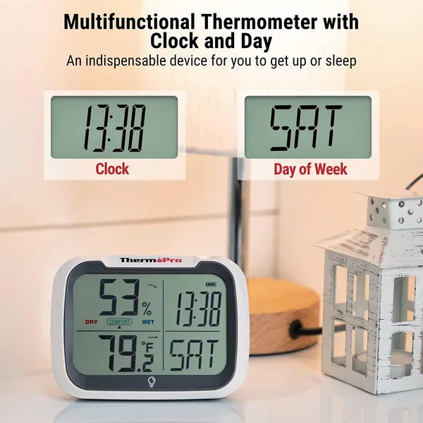 White_Smart_Hygrometer_Thermometer_Hygrometer_For_Home_Bluetooth_Hygrometer_Thermometer_Range_To_260Ft_Via_Smart_App_Datalogging_And_Data_Downloading_In_Csv_Format_With_Date_Time