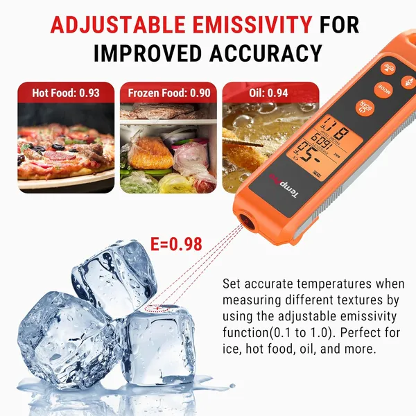 Orange_Tp420_2-In-1_Instant_Read_Thermometer_For_Cooking,_Infrared_Thermometer_Cooking_Thermometer_With_Meat_Probe,_Non-Contact_Laser_Meat_Thermometer_For_Griddle_Grill_Pizza_Oven_Hvac_Pool