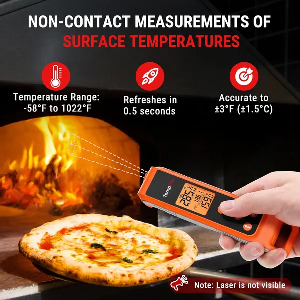 Orange_Tp420_2-In-1_Instant_Read_Thermometer_For_Cooking,_Infrared_Thermometer_Cooking_Thermometer_With_Meat_Probe,_Non-Contact_Laser_Meat_Thermometer_For_Griddle_Grill_Pizza_Oven_Hvac_Pool
