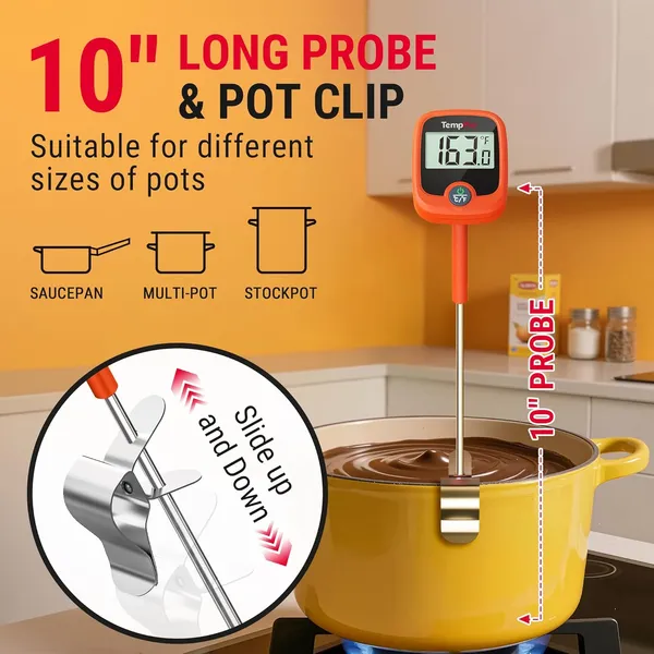 Orange_Plastic,_Stainless_Steel_Tp509_Candy_&_Meat_Analog_Thermometer_With_Lcd,_Pot_Clip_For_Deep_Frying,_Syrup_&_Sugar_Making