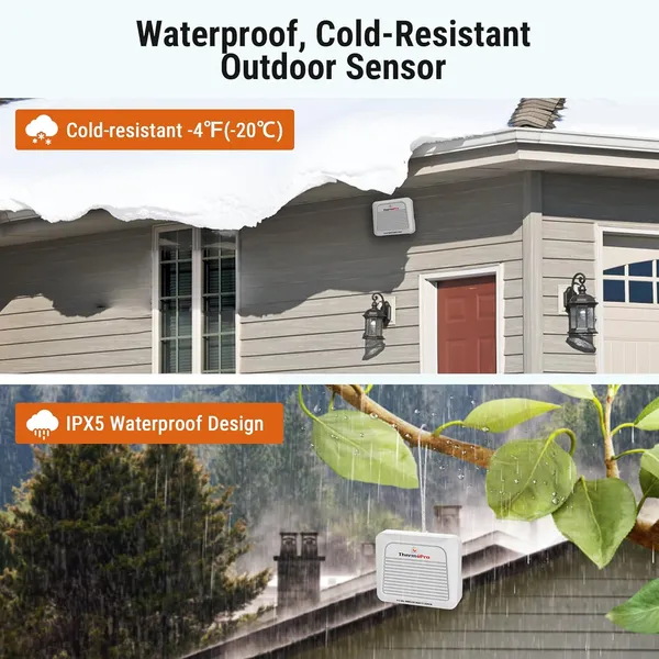 White_TP260B_Indoor_Outdoor_Thermometer_Wireless_1000ft/300m_Range,_Pro_Accuracy_Digital_Hygrometer_Humidity_Meter_with_Remote_Temperature_Sensor,_Inside_Outside_Thermometer_for_Home_Patio_Room