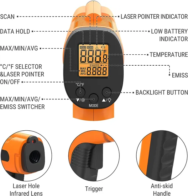 ThermoPro_TP30_Industrial_Digital_Infrared_Thermometer_with_Spot_Ration_12:1_and_Temp_Range_-50_to_550_Deg_C