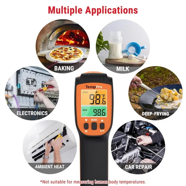 ThermoPro_TP450_Dual_Laser_Temperature_Gun_for_Cooking,_Digital_Infrared_Thermometer_for_Pizza_Oven_Grill,_Laser_Thermometer_Gun_with_Adjustable_Emissivity_Temp_Gun_-50_to_550_Deg_C_(Not_for_Human)