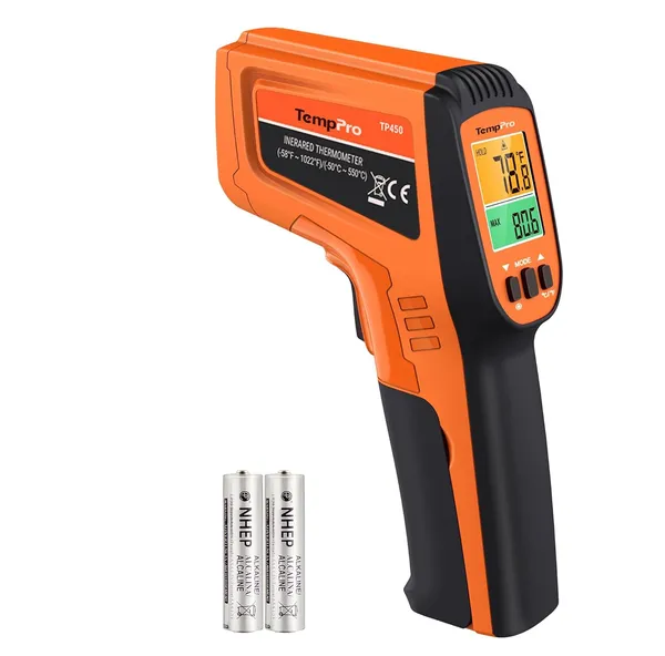 ThermoPro_TP450_Dual_Laser_Temperature_Gun_for_Cooking,_Digital_Infrared_Thermometer_for_Pizza_Oven_Grill,_Laser_Thermometer_Gun_with_Adjustable_Emissivity_Temp_Gun_-50_to_550_Deg_C_(Not_for_Human)
