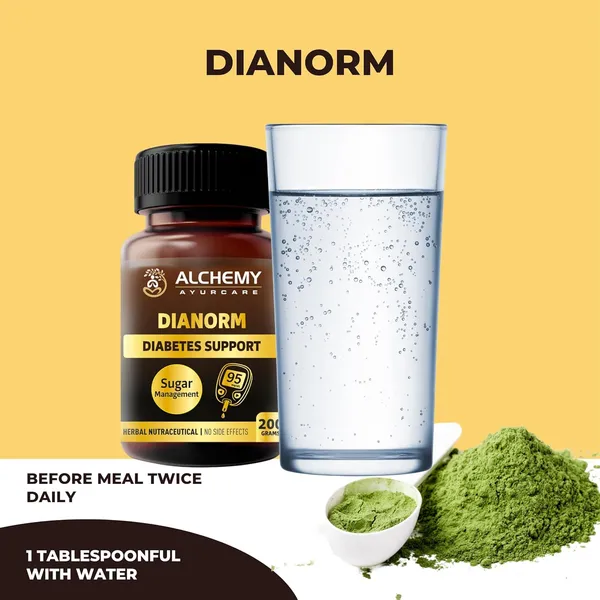DIANORM_Herbal_Powder_by_Alchemy_Ayurcare_–_Natural_Blood_Sugar_Support_Supplement_–_Ayurvedic_Formula_for_Diabetes_Care_-Sugar_Balance_&_Metabolism_Support-200gm