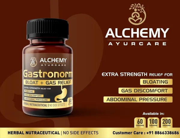 GASTRONORM_BY_ALCHEMY_AYURCARE_|_Gas_and_Bloating_Relief_Powder_Supplement,_Digestive_Support_I_Best_Solution_for_Indigestion_and_Gas_Problems_(Pack_of_250grams_granules)
