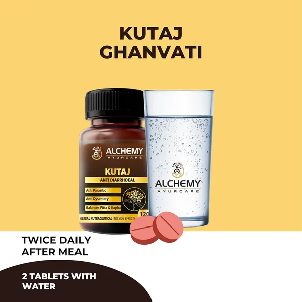 Kutaj_Extract_Tablets_700mg_Per_Serving_by_Alchemy_Ayurcare–_Ayurvedic_Herbal_Support_for_Diarrhea_&_Gut_Health_–_Holarrhena_Antidysenterica_–_Natural_Digestive_Cleanse_&_IBS_Relief_–_120_Vegan_Tablets