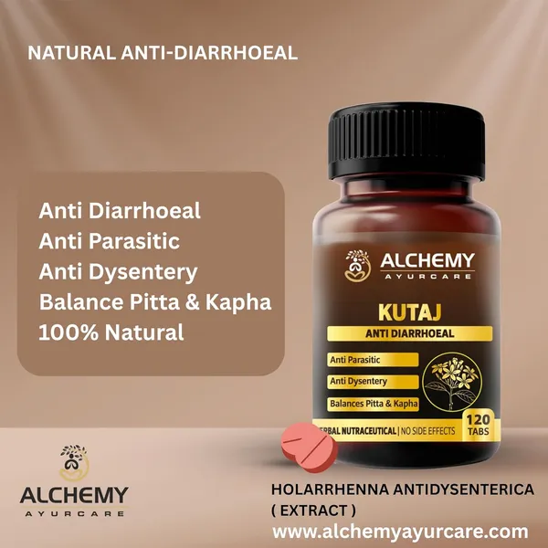 Kutaj_Extract_Tablets_700mg_Per_Serving_by_Alchemy_Ayurcare–_Ayurvedic_Herbal_Support_for_Diarrhea_&_Gut_Health_–_Holarrhena_Antidysenterica_–_Natural_Digestive_Cleanse_&_IBS_Relief_–_120_Vegan_Tablets