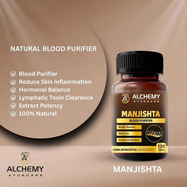 Manjishtha_Extract_Tablets_by_Alchemy_Ayurcare_–_700mg_per_Serving_–_Premium_Ayurvedic_Blood_Purifier_&_Skin_Detox_–_Supports_Liver,_Lymphatic_Health_&_Complexion_–_120_Vegan_Tablets
