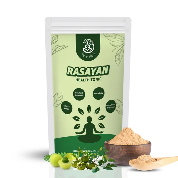 Pure_Herb_Rasayan_Powder_by_Alchemy_Ayurcare_–_Premium_Ayurvedic_Rejuvenator_–_Herbal_Tonic_for_Vitality,_Strength_&_Immunity_–_100%_Natural_&_Vegan_–_100g