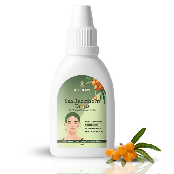 Alchemy_Ayurcare_Sea_Buckthorn_Drops_30ml_–_Cold-Pressed_Omega_7_+_Vitamin_C_|_Natural_Skin_Glow,_Hair_Growth_&_Immunity_Booster_|_Himalayan_Wild_Berries_Extract_–_Vegan_&_Sugar-Free