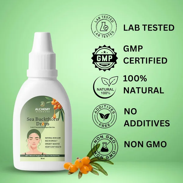 Alchemy_Ayurcare_Sea_Buckthorn_Drops_30ml_–_Cold-Pressed_Omega_7_+_Vitamin_C_|_Natural_Skin_Glow,_Hair_Growth_&_Immunity_Booster_|_Himalayan_Wild_Berries_Extract_–_Vegan_&_Sugar-Free