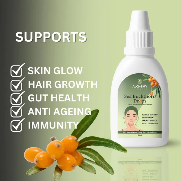 Alchemy_Ayurcare_Sea_Buckthorn_Drops_30ml_–_Cold-Pressed_Omega_7_+_Vitamin_C_|_Natural_Skin_Glow,_Hair_Growth_&_Immunity_Booster_|_Himalayan_Wild_Berries_Extract_–_Vegan_&_Sugar-Free