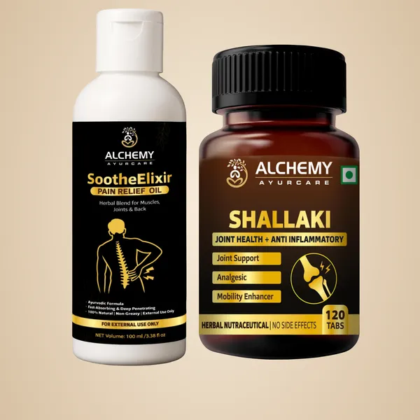 Shallaki_Extract_Tablets_1000mg_per_serving_+_Soothe_Elixir_Pain_Relief_Oil_Combo_by_Alchemy_Ayurcare_|_Natural_Joint_&_Muscle_Support_|_Boswellia_Serrata_for_Arthritis,_Back_Pain_&_Inflammation_Relief