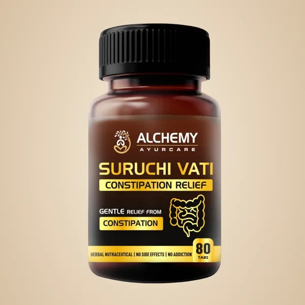 SURUCHI_VATI_BY_ALCHEMY_AYURCARE_for_Constipation_and_Indigestion_Relief,_Herbal_Supplement_for_Constipation._Effective_Solution_for_Cleaning_Intestine._80_Tablets_Pack