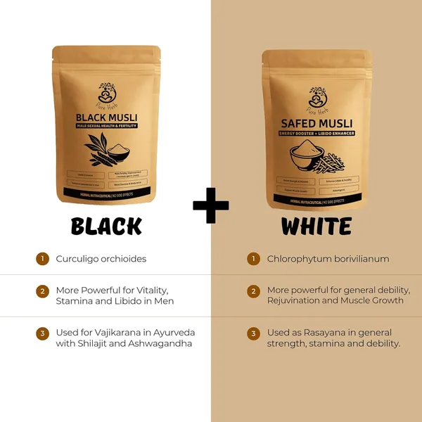 Pure_Herb_Premium_White_Musli_&_Black_Musli_Powder_Combo_Pack_by_Alchemy_Ayurcare_|_100%_Natural_(Chlorophytum_borivilianum_&_Curculigo_Orchioides)_|_Strength,_Stamina_&_Male_Fertility_Testosterone_Booster_|_Ayurvedic_Rejuvenator_&_Wellness_Support_(75g_Each)