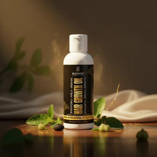 Hair_Growth_Oil_with_Bhringraj,_Amla_&_Brahmi_–_Natural_Ayurvedic_Hair_Oil_for_Men_&_Women_|_Supports_Thicker,_Stronger_Hair_&_Nourishes_Scalp_|_Raw_&_Herbal_|_No_Artificial_Fragrance_|_Alchemy_Ayurcare_100_ml