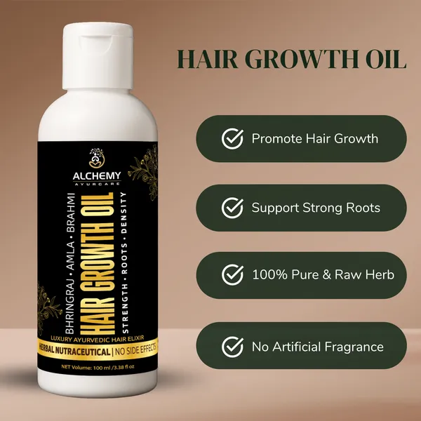 Hair_Growth_Oil_with_Bhringraj,_Amla_&_Brahmi_–_Natural_Ayurvedic_Hair_Oil_for_Men_&_Women_|_Supports_Thicker,_Stronger_Hair_&_Nourishes_Scalp_|_Raw_&_Herbal_|_No_Artificial_Fragrance_|_Alchemy_Ayurcare_100_ml