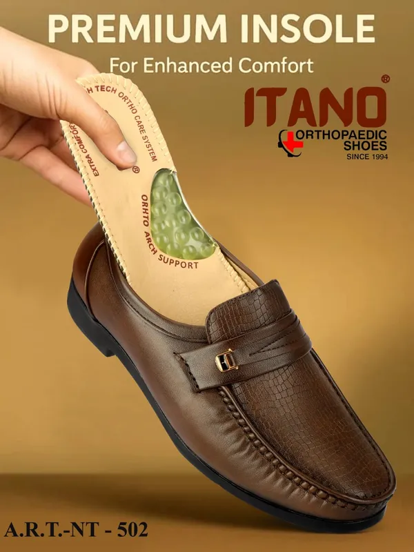 Brown_Orthopaedic_Comfort_Loafers_With_Arch_Support_Model_For_Men