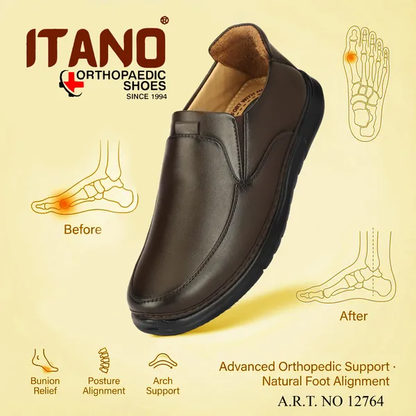 Dark_Brown_Orthopaedic_Slip_On_Casual_Shoes_For_Men