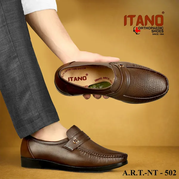 Brown_Orthopaedic_Comfort_Loafers_With_Arch_Support_Model_For_Men